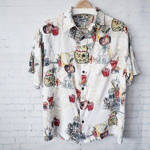 Big Dogs Mens Button Up Short Sleeve Shirt Size S / M Lightweight Corduroy Y2K